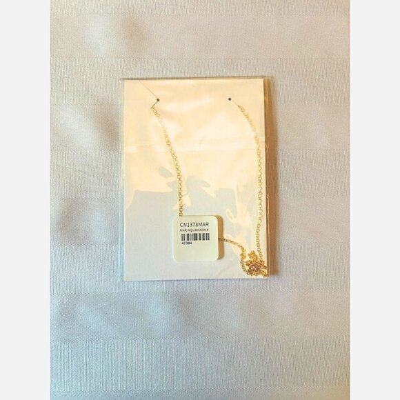 March Birthstone Necklace – Aquamarine Charm on 18" Gold Filled Chain - Picture 5 of 5